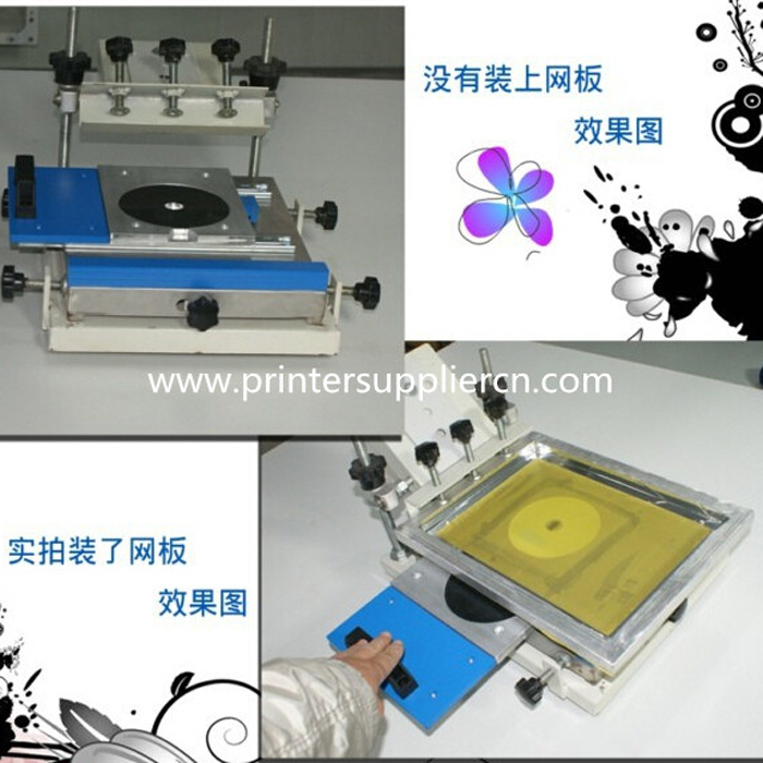 Manual screen printing machine for DVD and CD