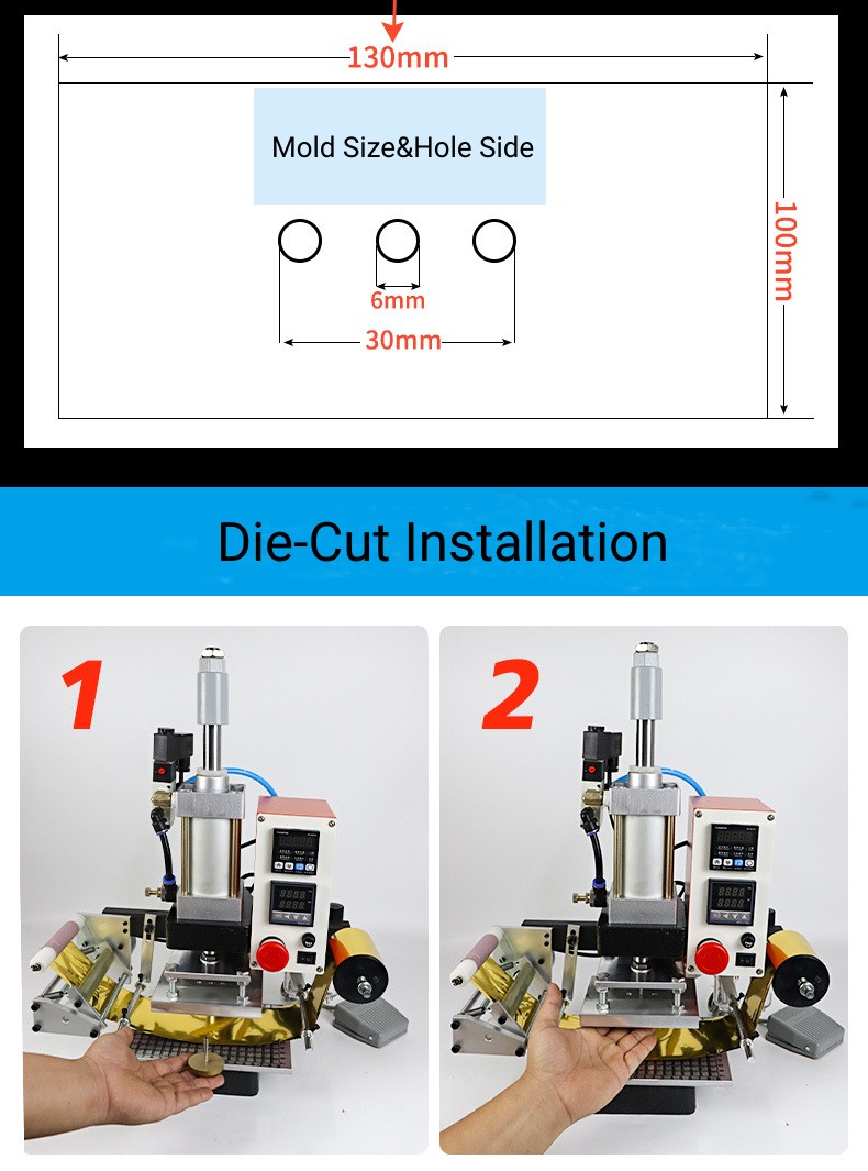 Pneumatic Desktop Hot Embossing Machine for Leather