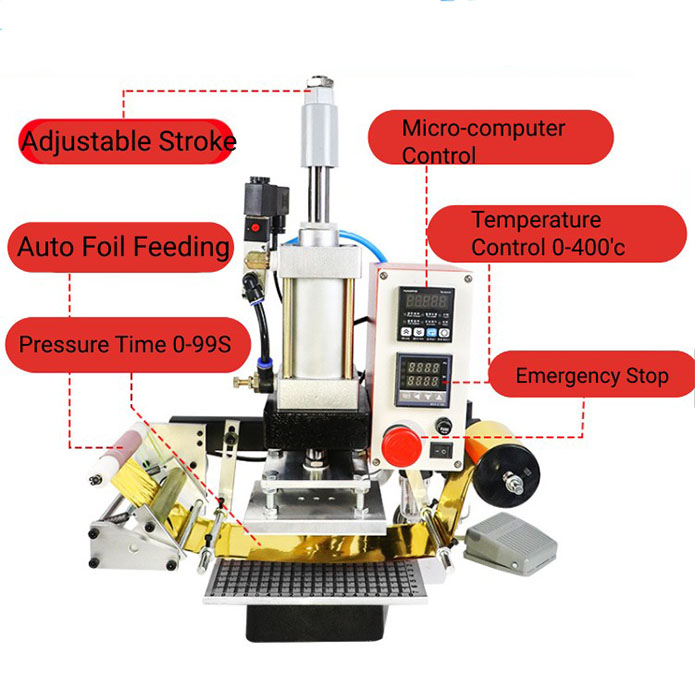 Pneumatic Desktop Hot Embossing Machine for Leather