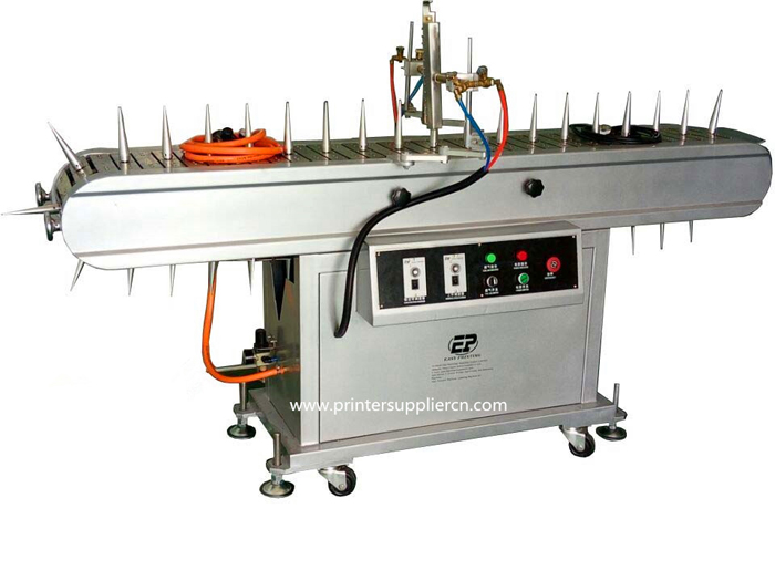 Flame treatment machines for bottles